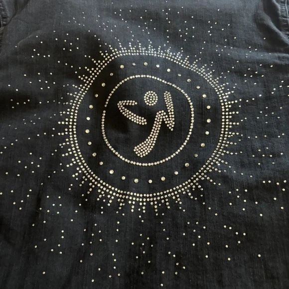 Black denim SWAROVSKI CRYSTAL ZUMBA jacket - Picture 2 of 5